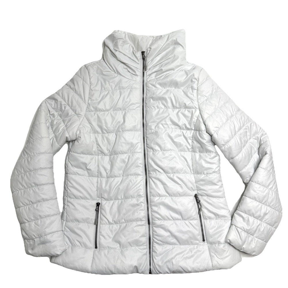 Stoic Backcountry Insulated White Puffer Jacket Coat Funnel Mockneck Womens XL